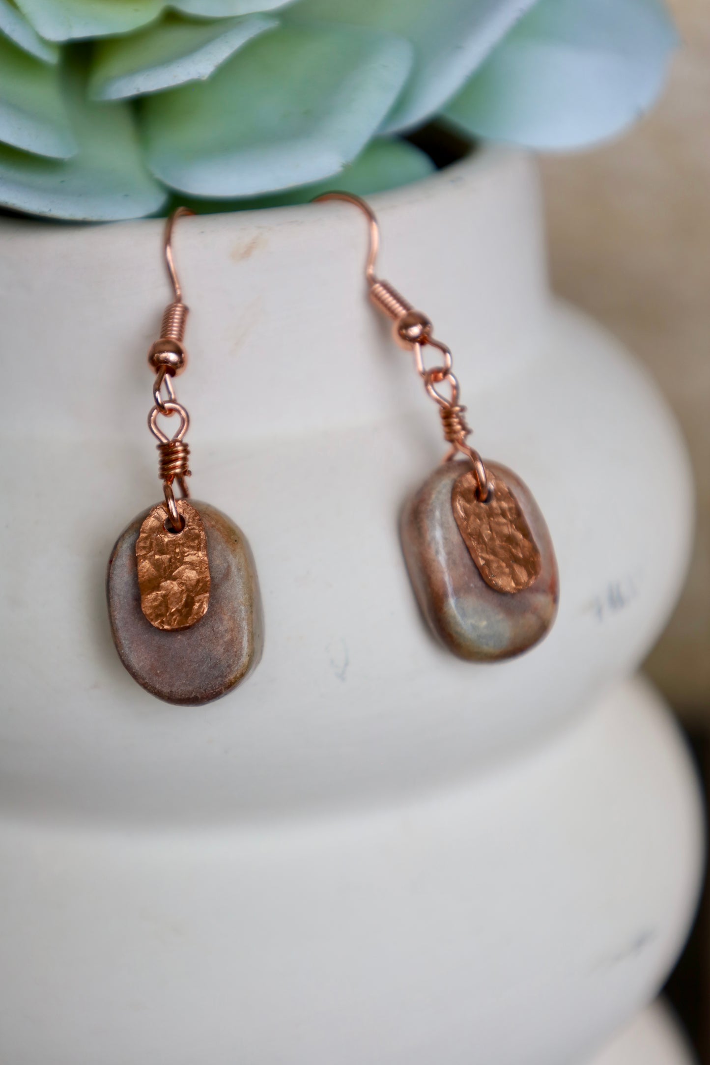 Hammered Oval Drop