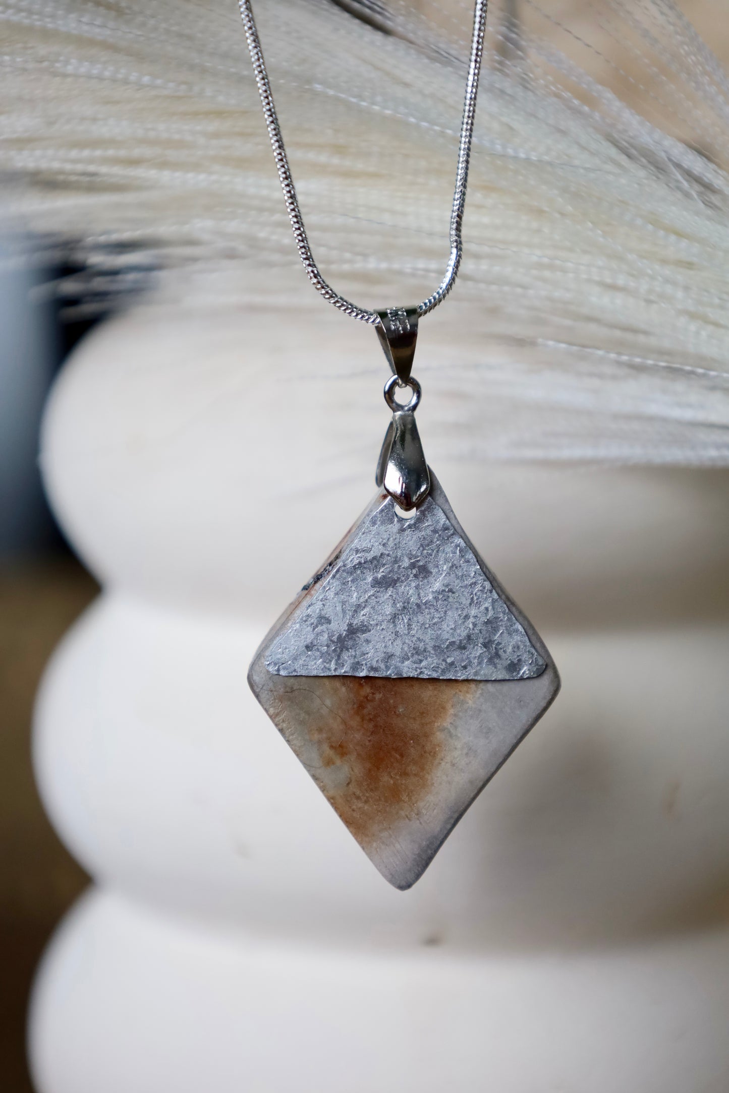 Diamond Overlay Statement Necklace