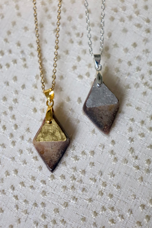 Diamond Overlay Pendant Necklace