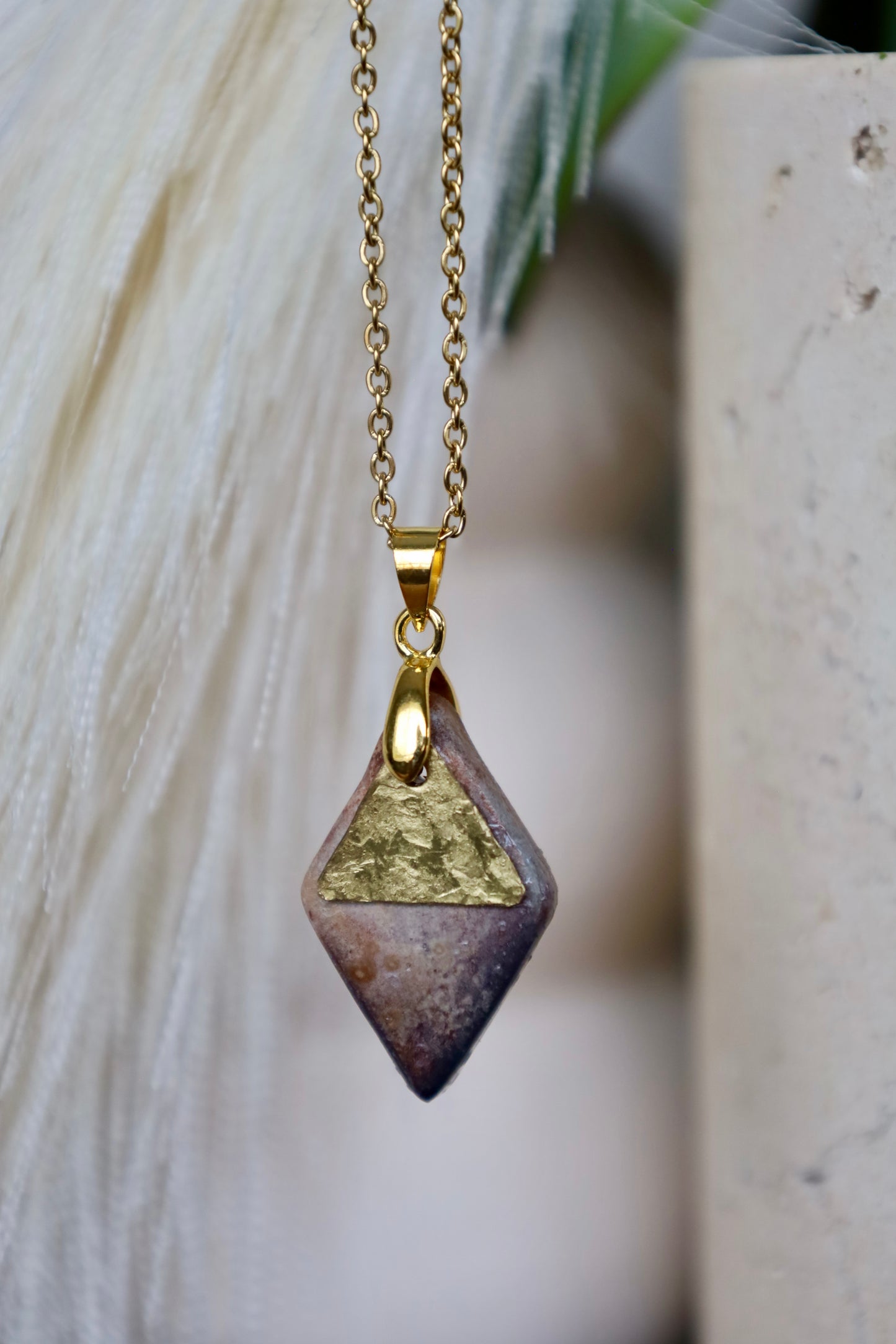 Diamond Overlay Pendant Necklace