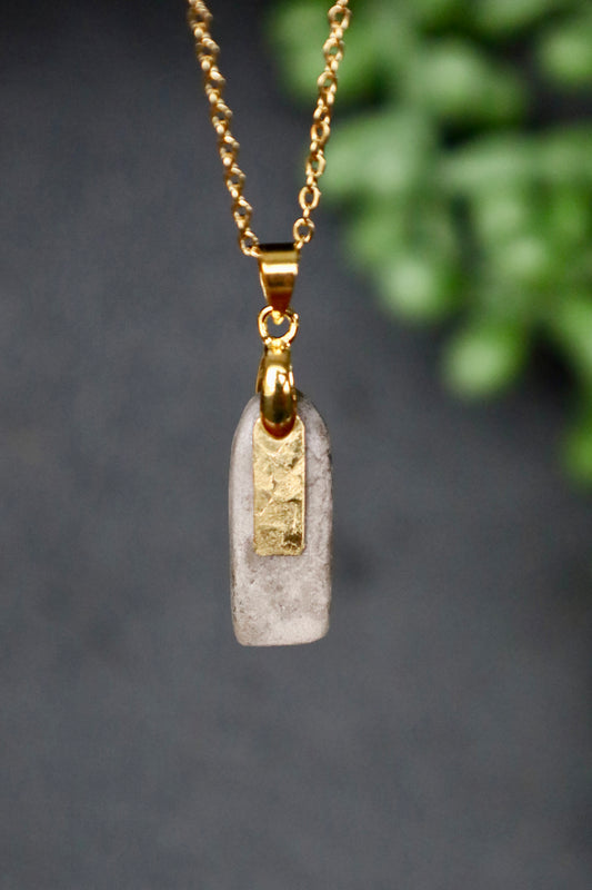 Domed Rectangular Overlay Necklace