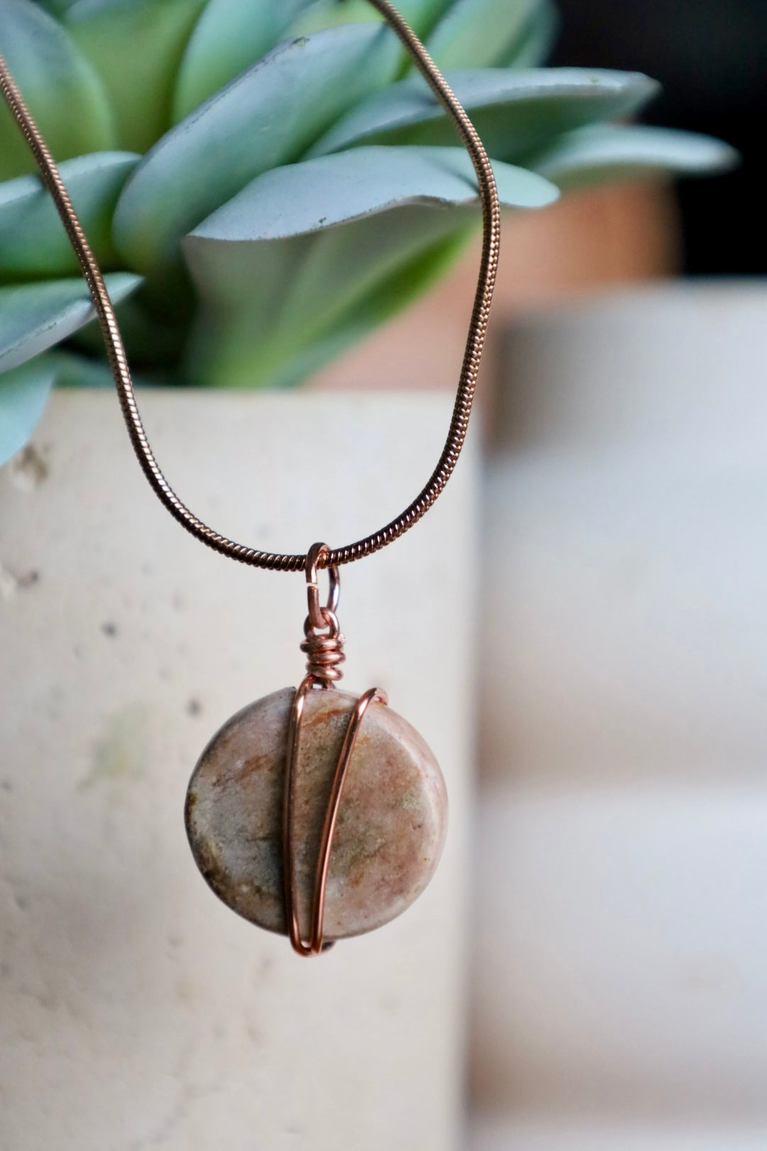 Wire Wrapped Round Necklace