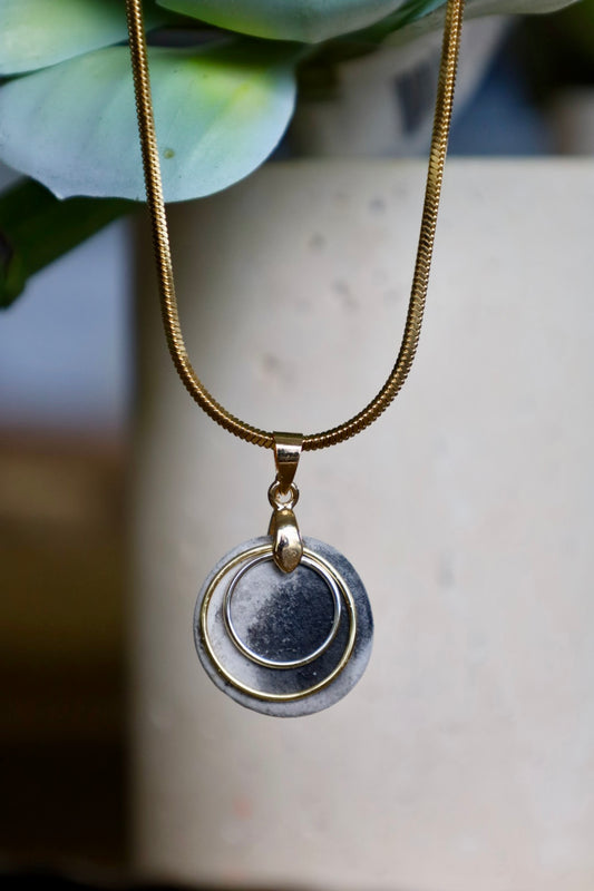 Dual Tone Circle Necklace
