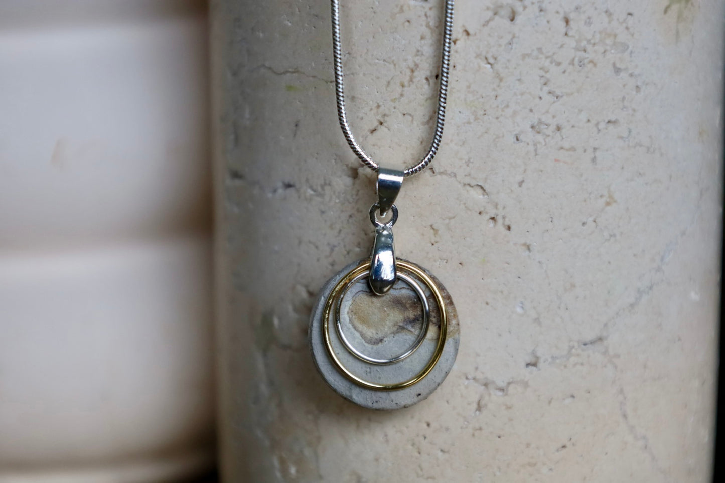 Dual Tone Circle Necklace