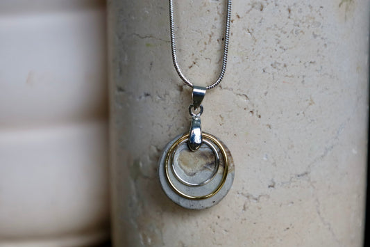 Dual Tone Circle Necklace